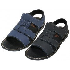 S2800M - Wholesale Men's "EasyUSA" P.U. Leather Velcro Sandals (*Asst. Black & Navy)